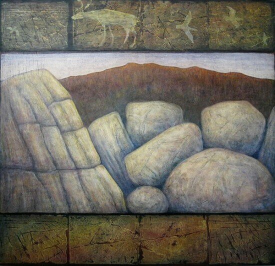 Currelly_tablelands#2_2004_oil on board_ 30x31 inches